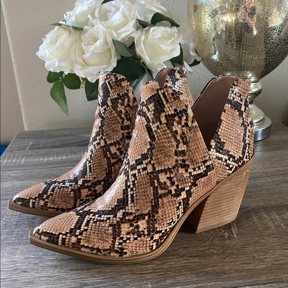 Steve Madden Snake Print Booties - image 1